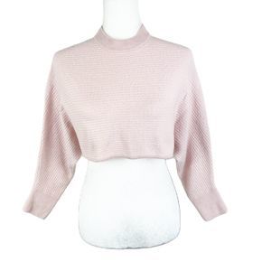 Wilfred Free Sweater Women Medium Pink Pullover Cropped Wool Linen Blend